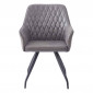 Chaise Design Matelassée "Amber" 86cm Gris Foncé|Chaise|Paris Prix