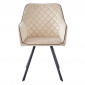 Chaise Matelassée en Velours "Amber" 85cm Beige|Chaise|Paris Prix