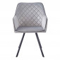 Chaise Matelassée en Velours "Amber" 85cm Gris|Chaise|Paris Prix