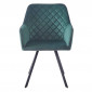 Chaise Matelassée en Velours "Amber" 85cm Vert|Chaise|Paris Prix