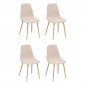 Lot de 4 Chaises Velours Côtelé "Roka" 87cm Beige|Chaise|Paris Prix