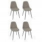 Lot de 4 Chaises Côtelé "Scott" 85cm Taupe|Chaise|Paris Prix