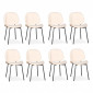 Lot de 8 Chaises Design Bouclette "Vincent" 80cm Crème|Chaise|Paris Prix