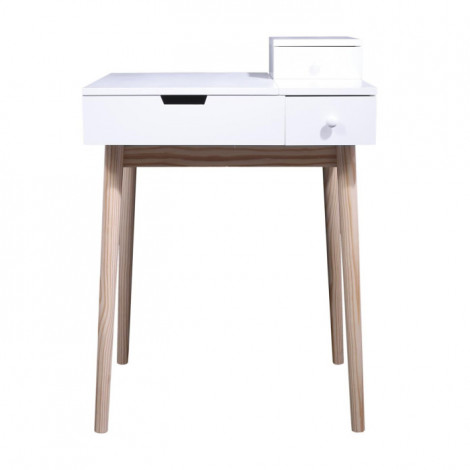 Coiffeuse 2 Tiroirs Design "Elsa" 125cm Blanc|Commode|Paris Prix