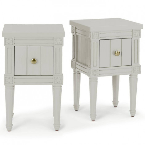Lot de 2 Tables de Chevet "Franky" 58cm Taupe|Chevet|Paris Prix