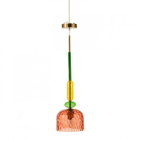 Lampe Suspension en Verre "Fiona" 160cm Rouge|Suspensions|Paris Prix