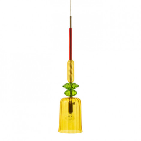 Lampe Suspension en Verre "Zoe" 160cm Jaune|Suspensions|Paris Prix