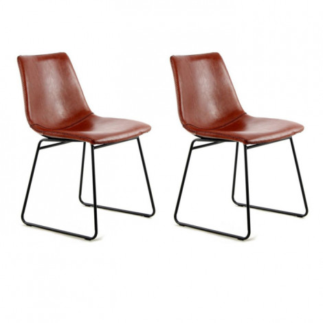 Lot de 2 Chaises Design "Caila" 82cm Marron Café|Chaise|Paris Prix
