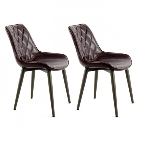 Lot de 2 Chaises Design "Cecil" 81cm Violet Foncé|Chaise|Paris Prix