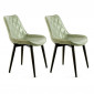 Lot de 2 Chaises Design "Cecil" 81cm Vert Clair|Chaise|Paris Prix