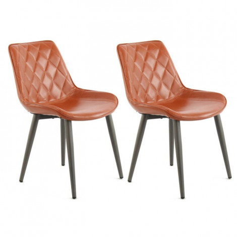 Lot de 2 Chaises Design "Cecil" 81cm Marron Café|Chaise|Paris Prix