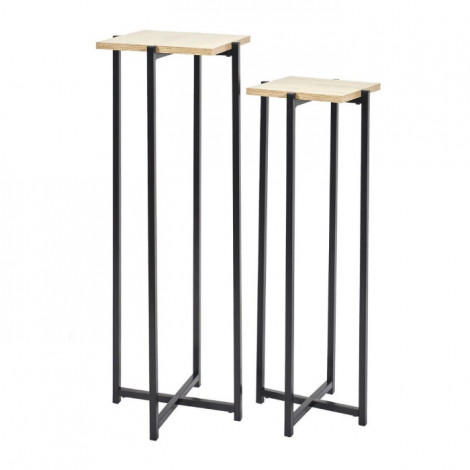 Lot de 2 sellettes "Loka" 82cm Noir|Table Basse|Paris Prix