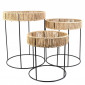 Lot de 3 Tables d'Appoint Gigognes "Lagoon" 40cm Naturel|Table Basse|Paris Prix