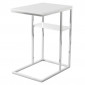 Table d'Appoint Design "Maud" 60cm Blanc & Argent|Table Basse|Paris Prix
