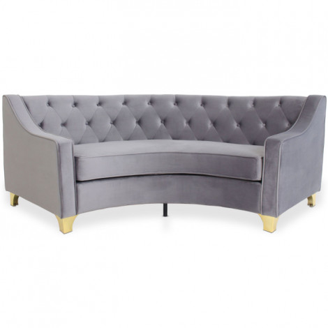 Canapé 3 Places Velours "Noyax" 212cm Gris & Or|Canape|Paris Prix