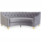 Canapé 3 Places Velours "Noyax" 212cm Gris & Or|Canape|Paris Prix