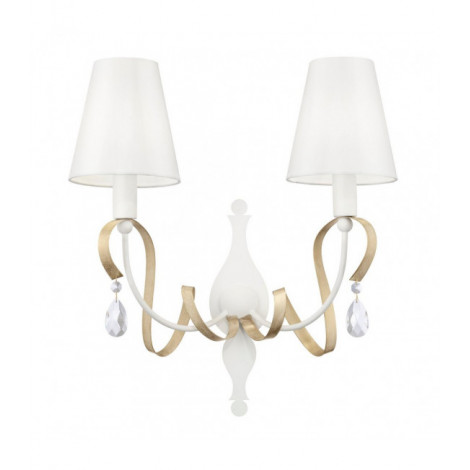 Applique murale Intreccio blanc avec de l'or 2 ampoules 41cm|Appliques murales|Luminaire Center