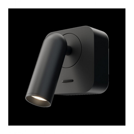 Applique avec liseuse Mirax Métal Noir 6,5 Cm|Appliques murales|Luminaire Center