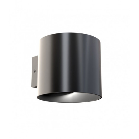 Applique murale Rond Aluminium Noir 1 ampoule 8cm|Appliques murales|Luminaire Center