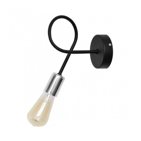 Applique murale Oxford Fer Chrome,noir 1 ampoule 25cm|Appliques murales|Luminaire Center