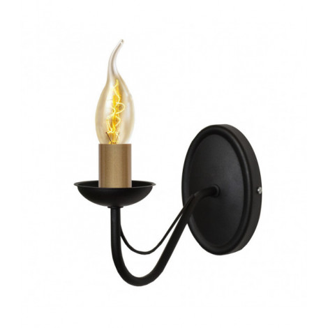 Applique murale Malbo Fer Noir,Patiné 1 ampoule 18cm|Appliques murales|Luminaire Center