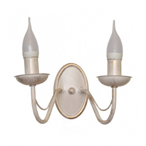 Applique murale Malbo Fer Or blanc 2 ampoules 16cm|Appliques murales|Luminaire Center