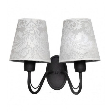 Applique murale Malbo Tissu,Fer Gris noir 2 ampoules 25cm|Appliques murales|Luminaire Center