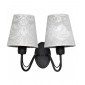 Applique murale Malbo Tissu,Fer Gris noir 2 ampoules 25cm|Appliques murales|Luminaire Center