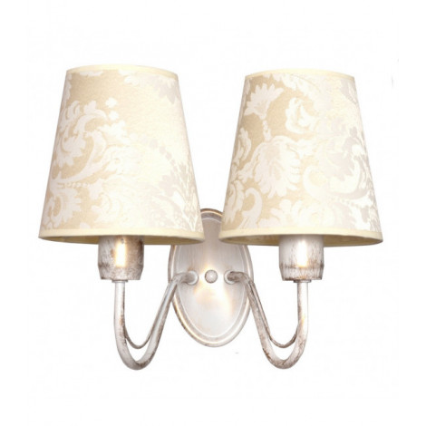 Applique murale Malbo Tissu,Fer Or blanc 2 ampoules 25cm|Appliques murales|Luminaire Center