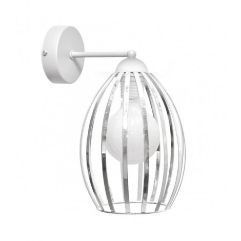 Applique murale Dali Fer Chrome, blanc 1 ampoule 23cm|Appliques murales|Luminaire Center