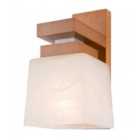 Applique murale Kubus Verre,bois Rustique 1 ampoule 24cm|Appliques murales|Luminaire Center