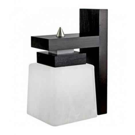 Applique murale Kubus Verre,bois Wenge 1 ampoule 24cm|Appliques murales|Luminaire Center