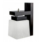 Applique murale Kubus Verre,bois Wenge 1 ampoule 24cm|Appliques murales|Luminaire Center