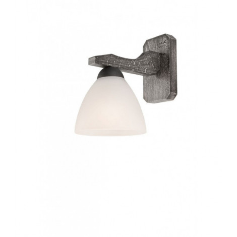 Applique murale Adriano Verre,bois,acier Graphite 1 ampoule 21cm|Appliques murales|Luminaire Center