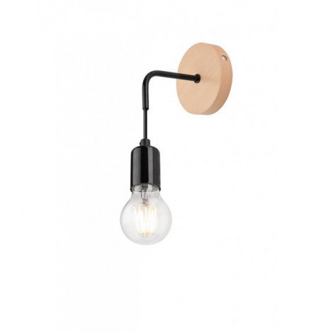 Applique murale Orazio Bois,acier Noir 1 ampoule 29cm|Appliques murales|Luminaire Center