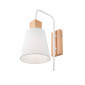 Applique murale Enrico Bois,acier,tissu blanc 1 ampoule 33cm|Appliques murales|Luminaire Center