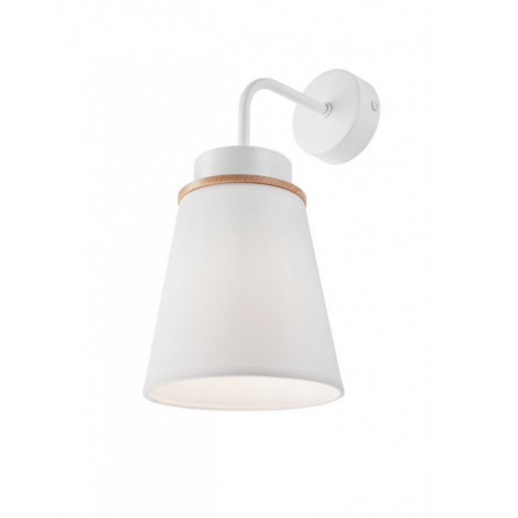 Applique murale Agustino Bois,acier,tissu blanc 1 ampoule 31cm|Appliques murales|Luminaire Center