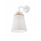 Applique murale Agustino Bois,acier,tissu blanc 1 ampoule 31cm|Appliques murales|Luminaire Center