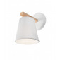 Applique murale Ellie Bois,acier,tissu blanc 1 ampoule 24cm|Appliques murales|Luminaire Center