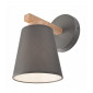 Applique murale Ellie Bois,acier,tissu Gris 1 ampoule 24cm|Appliques murales|Luminaire Center