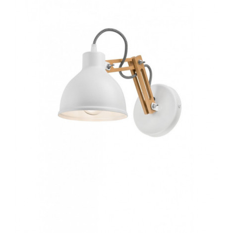 Applique murale Marcello Bois,acier blanc 1 ampoule 25cm|Appliques murales|Luminaire Center