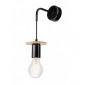 Applique murale Angelina Métal,bois Noir 1 ampoule 27cm|Appliques murales|Luminaire Center