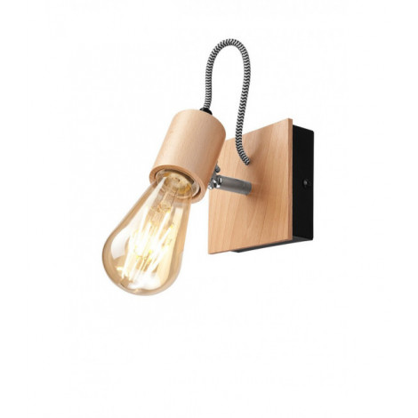 Applique murale Gustavo Métal,bois Noir 1 ampoule 11cm|Appliques murales|Luminaire Center