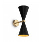 Applique murale Vesper Métal Noir avec de l'or 2 ampoules 32cm|Appliques murales|Luminaire Center