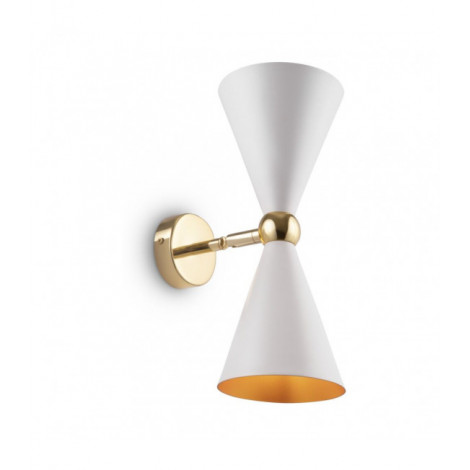 Applique murale Vesper Métal blanc avec de l'or 2 ampoules 32cm|Appliques murales|Luminaire Center