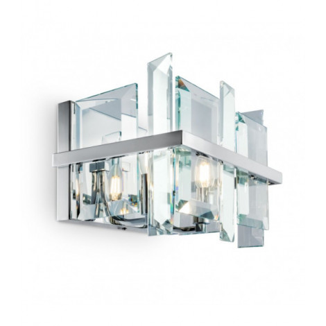 Applique design Cerezo Métal Chrome 2 ampoules 24cm|Appliques murales|Luminaire Center