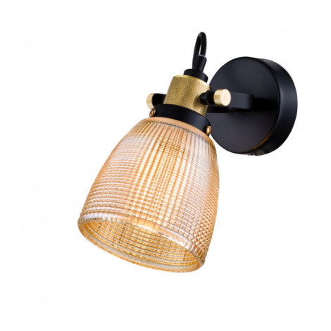 Applique murale Loft Verre,métal Noir 1 ampoule 23,5cm|Appliques murales|Luminaire Center