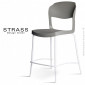 Tabouret de cuisine esprit rétro ou classique STRASS, assise coque plastique couleur, piétement acier chromé - Lot de 4 pièces.|Tabouret|100chaises