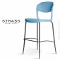 Tabouret de bar esprit rétro ou classique STRASS, assise coque plastique couleur, piétement acier chromé - Lot de 4 pièces.|Tabouret|100chaises