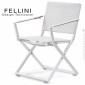 Fauteuil pliant d'extérieur FELLINI, structure aluminium peint, assise et dossier tissu technique Batyline, accoudoirs sangles.|Fauteuil / Chauffeuse|100chaises